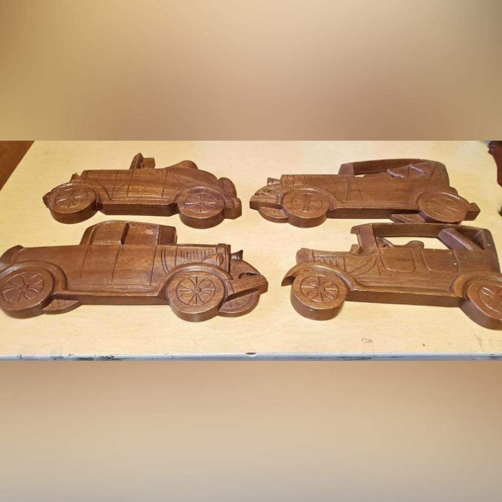 Vintage Wood Car Plaques